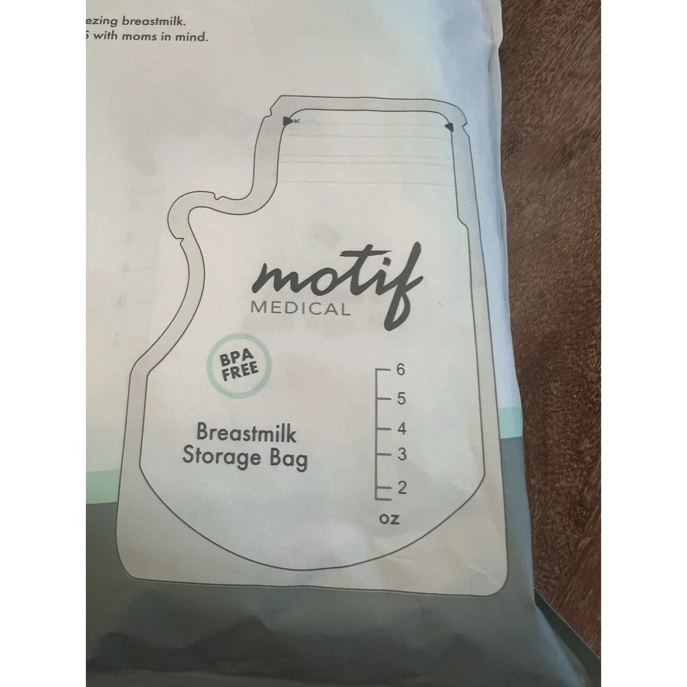 Motif Medical Milk Storage Bags 8 oz Milk Freezer w/Easy Pour Write-On 100 Count